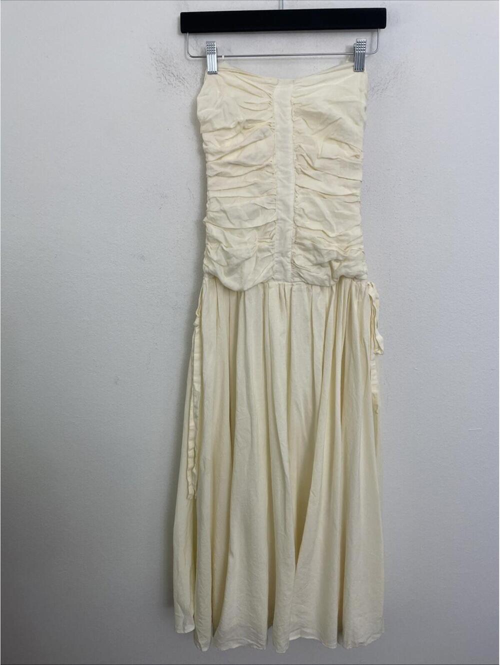 ASTR THE LABEL long DRESS cream strapless dress size M NWT $168msrp - Picture 7 of 11